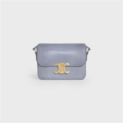 celine triomphe ice blue|Shoulder Bag Triomphe in lizard .